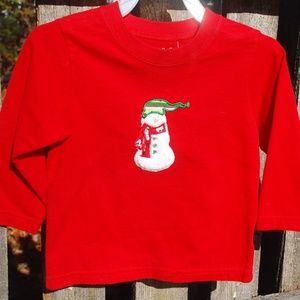 Red Tee, Snowman, Sz, 18 mos, New